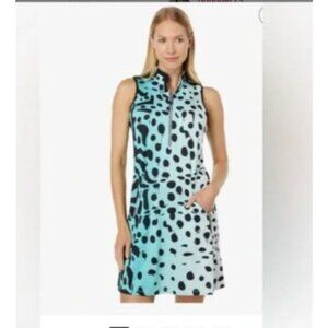 Jamie Sadock Sleeveless Panther Print Dress size XL pockets golf